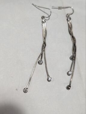 Silver Tone Crystal Drop Necklace